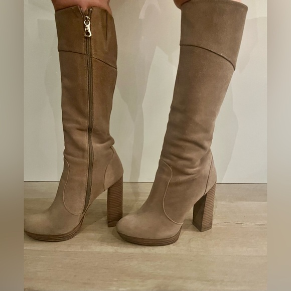 BCBG Suede Boots - Beige/Tan - Picture 2 of 6